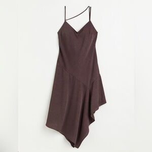 H&M dark brown asymmetrical summer dress